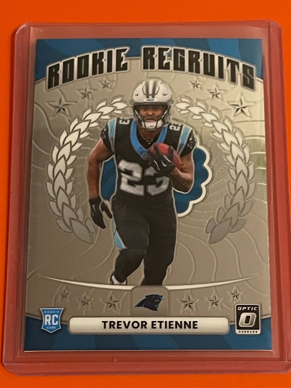 Trevor Etienne #19 2025 Panini Donruss Optic [Rookie Recruits] Football Card